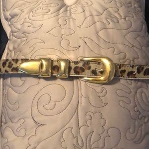 Belts by Simon pony hair small gold buckle small